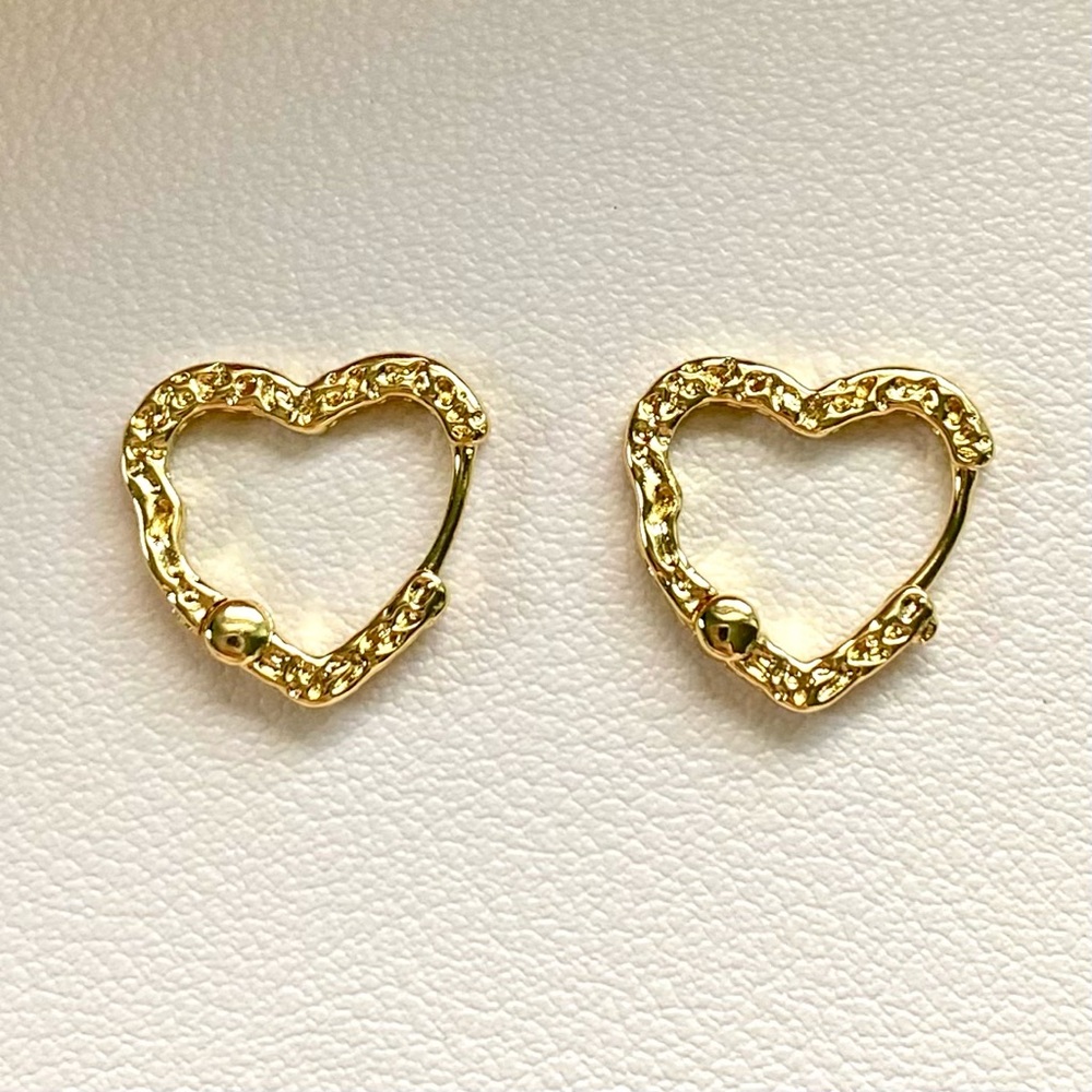 Gold Heart Hoop Earrings